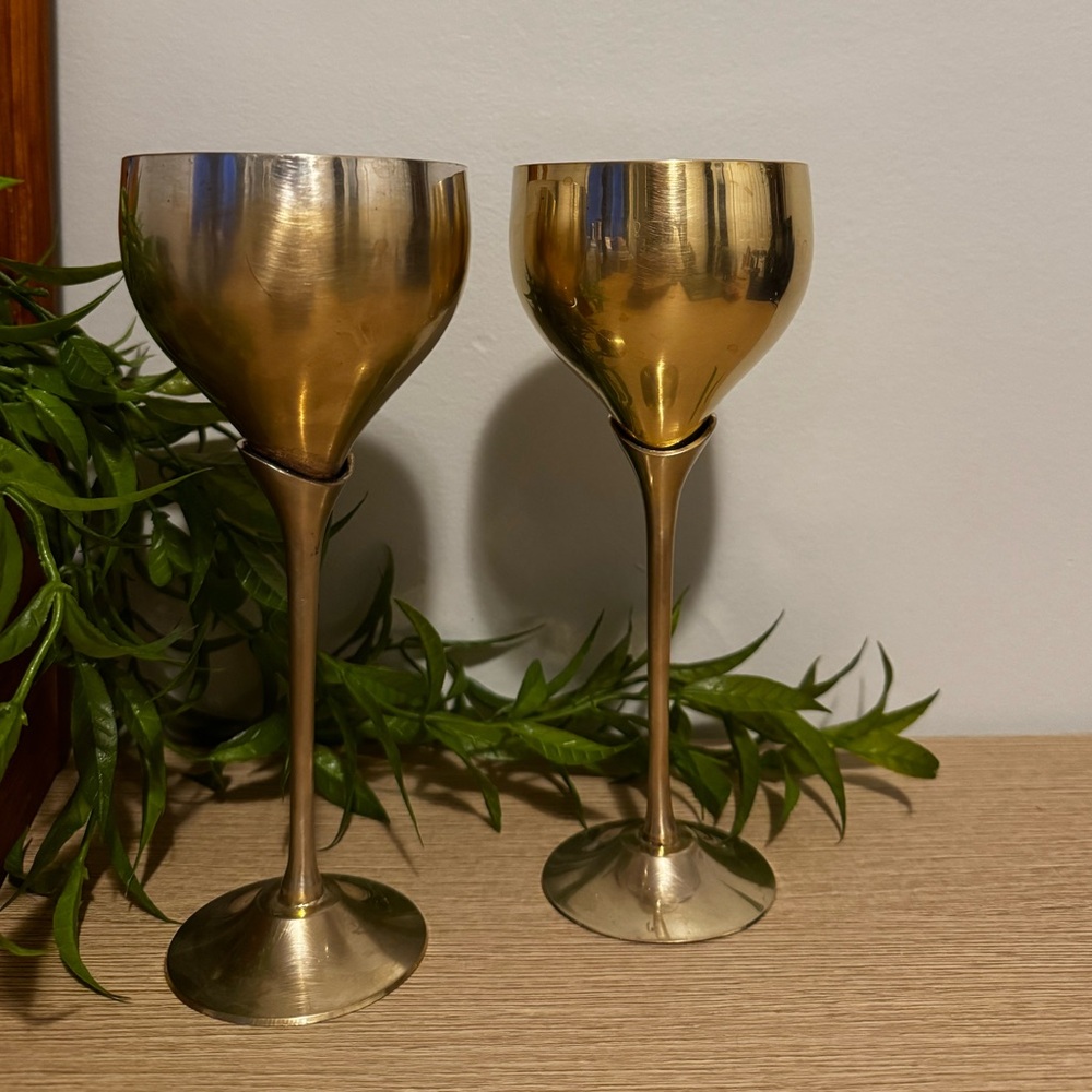 Elegant Brass Goblet Set